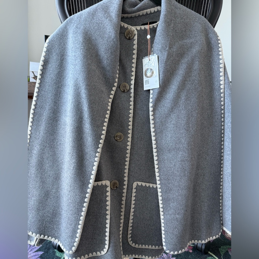 Quince Double Faced Merino Wool Scarf Coat Size Medium